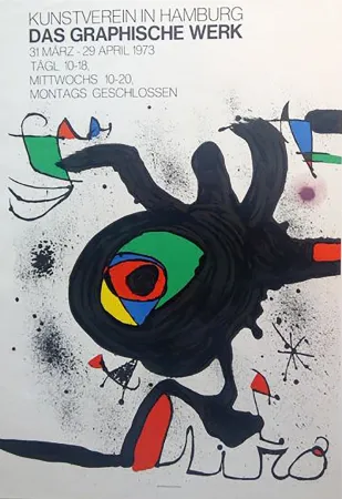 海报 Miró - DAS GRAPHISCHE WERK. Kunstverein in Hamburg. Affiche originale, 1973.
