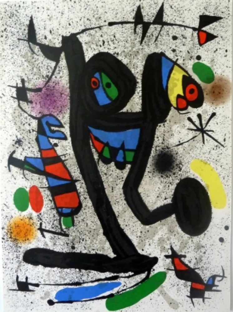 石版画 Miró - Das Schmetterlingmädchen