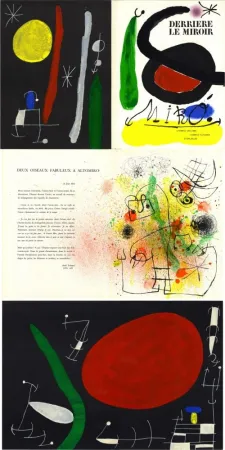插图书 Miró - Derrière Le Miroir n° 164-165. L'OISEAU SOLAIRE, L'OISEAU LUNAIRE, ÉTINCELLES. 10 LITHOGRAPHIES EN COULEURS (1967)