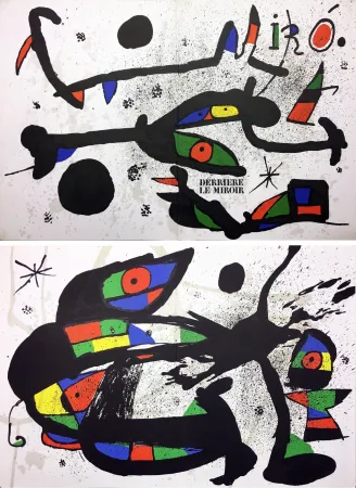 石版画 Miró - Derrière Le Miroir n° 231 . MIRÓ. SCULPTURES. 2 LITHOGRAPHIES ORIGINALES (1978).