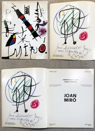 插图书 Miró - DESSIN ORIGINAL EN COULEURS SIGNÉ DÉDICACÉ (Knokke Heist 1971)