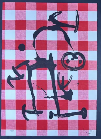 石版画 Miró - El analfabeto de los cuadros rojos