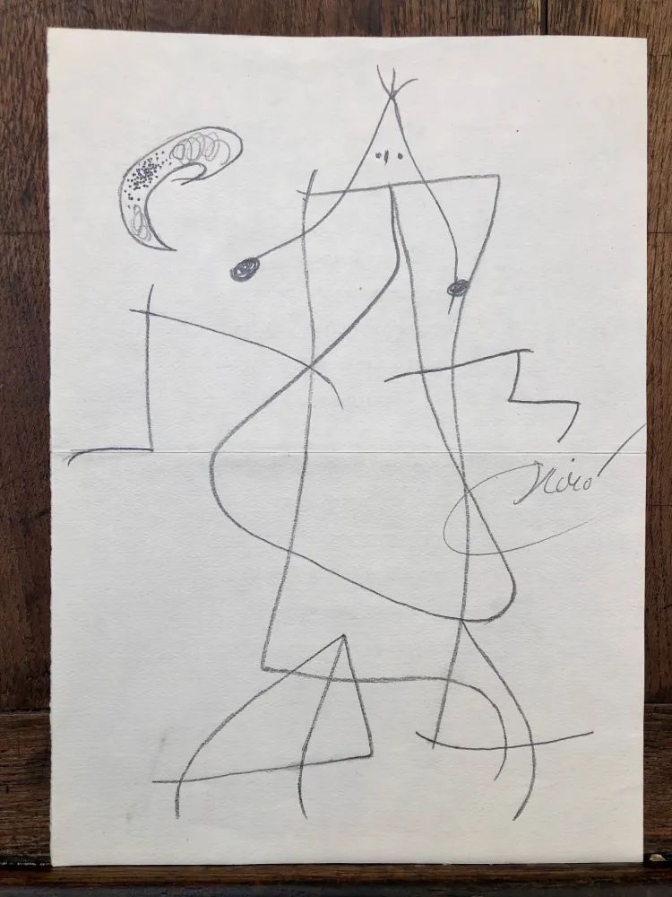 蚀刻版画 Miró - Femme devant la lune