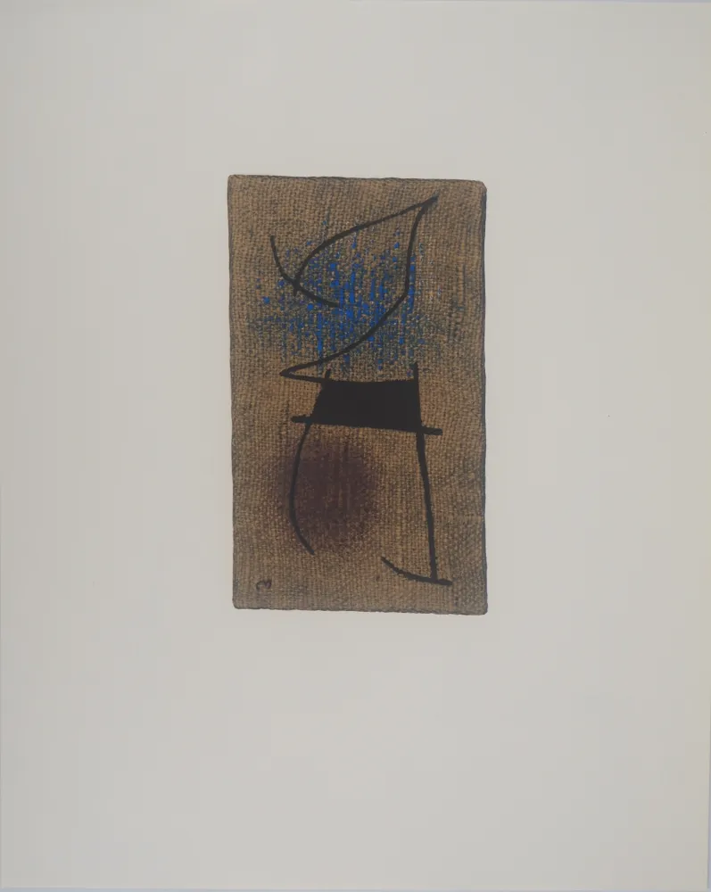 石版画 Miró - Femme en bleu