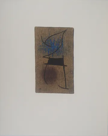 石版画 Miró - Femme en bleu