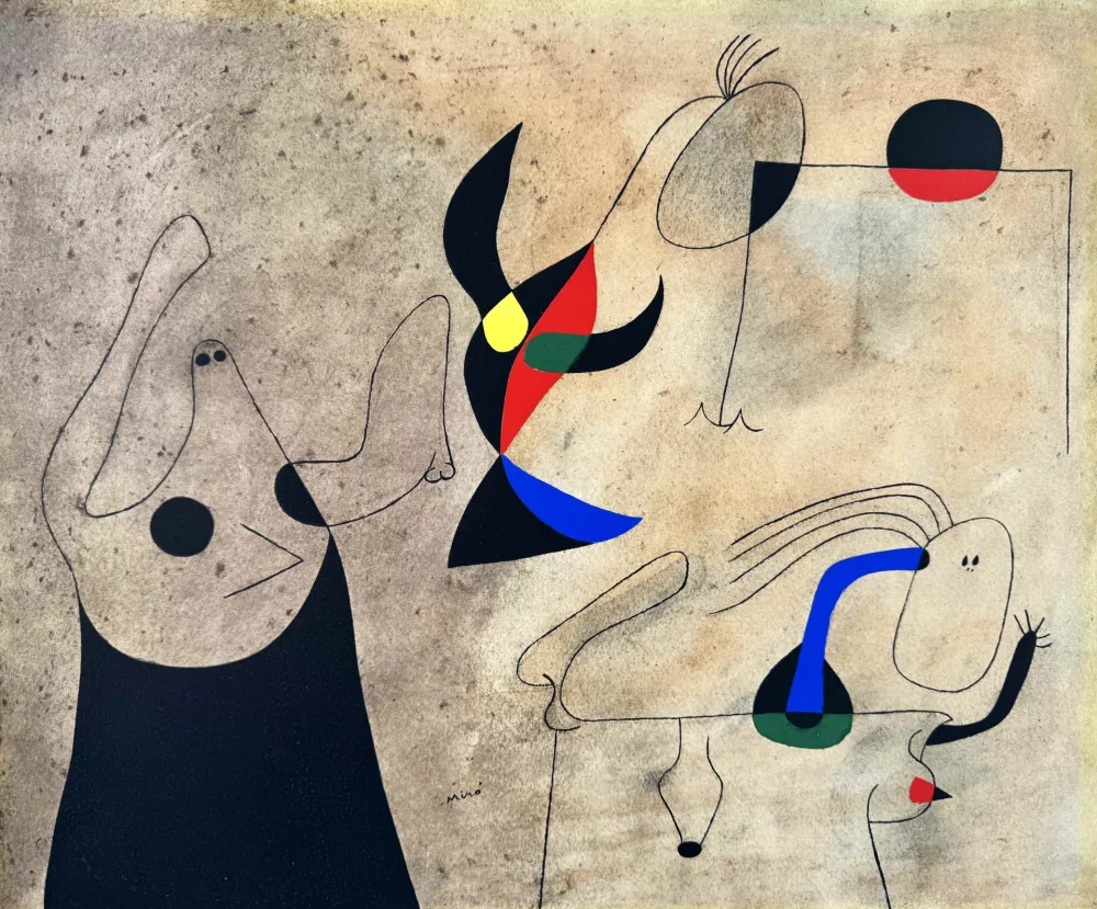 镂版印刷 Miró - Femmes sur la plage (Constellations) 