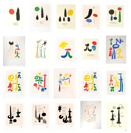 石版画 Miró -  Full Suite of 19 Lithographs in colours and b&w, after Tzara's Parler Seul