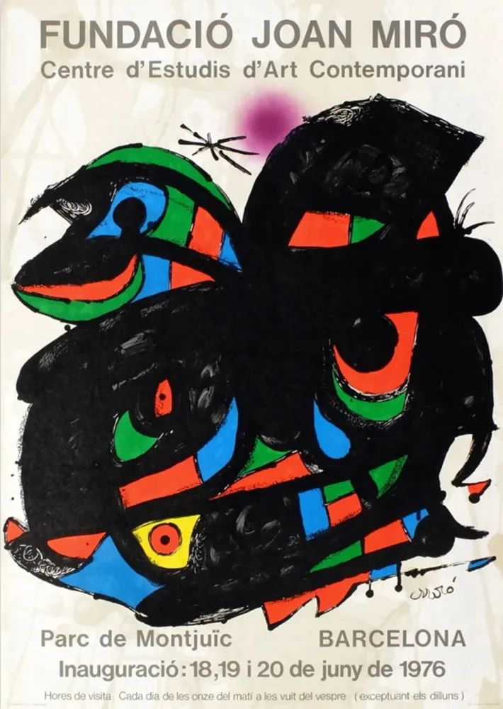 海报 Miró - FUNDACIO JOAN MIRO - INAUGURACIO. BARCELONA. Affiche originale de 1976.