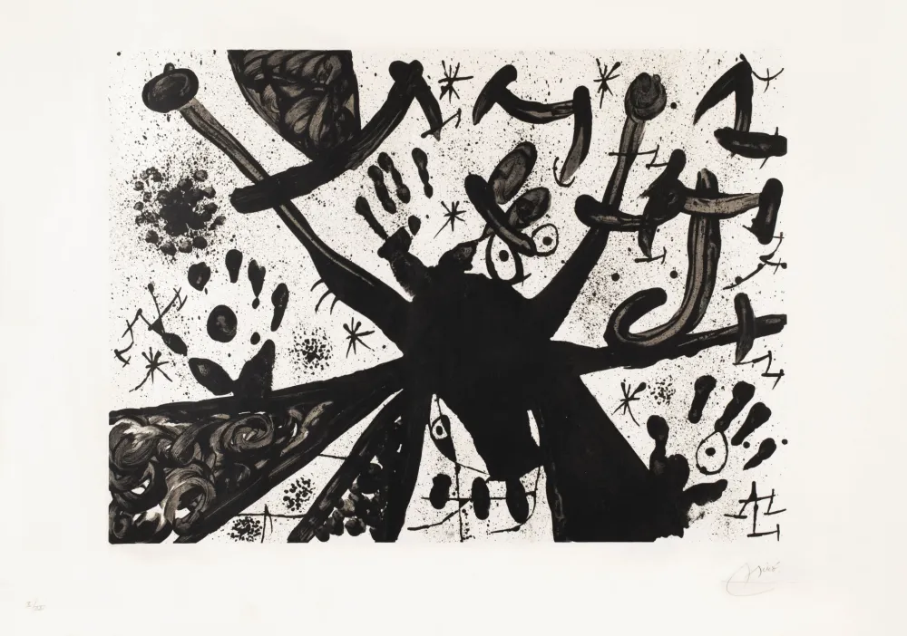 石版画 Miró - Homage to Joan Prats