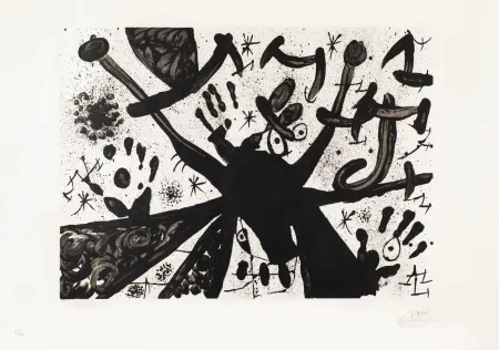 石版画 Miró - Homage to Joan Prats