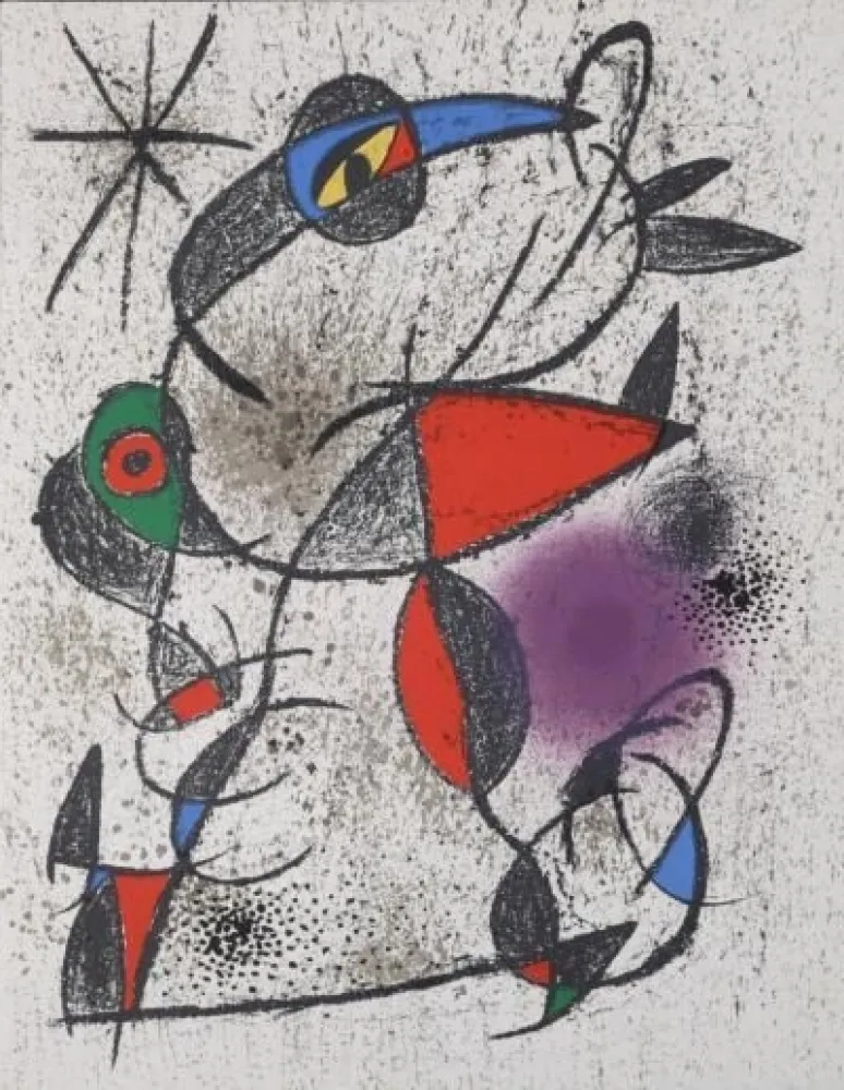 石版画 Miró - Jaillie du calcaire
