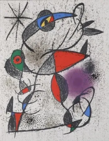 石版画 Miró - Jaillie du calcaire
