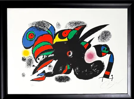 石版画 Miró - Joan Miró (1893–1983) - XX SIÈCLE N.47 - Color lithograph on Vélin Arches paper - 1976