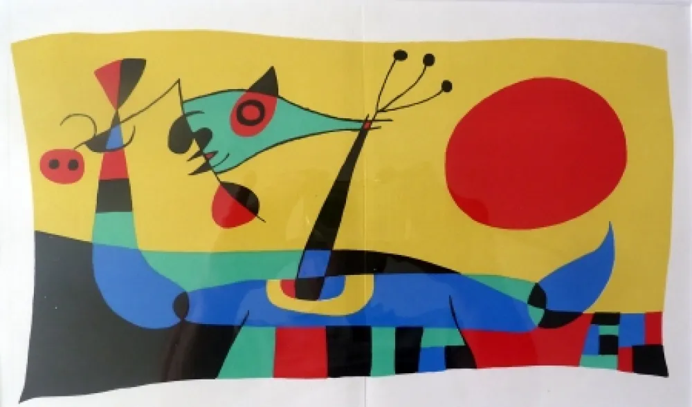 石版画 Miró - Joan Miró Jacques Prévert et Ribemont-