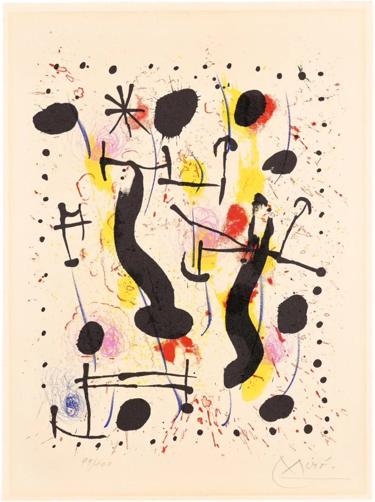 石版画 Miró - La bauge du sanglier (The Wild Boar’s Lair)
