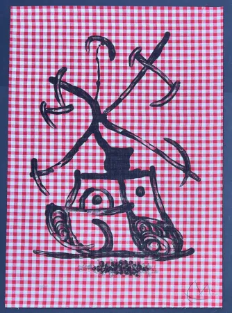 石版画 Miró - La Dame aux Damiers