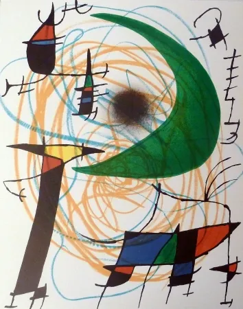 石版画 Miró - La Lune Verte