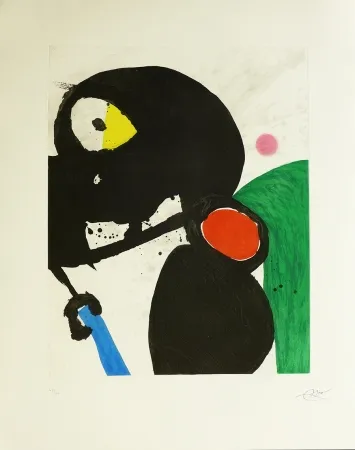 版画 Miró - La mangeuse de crabes