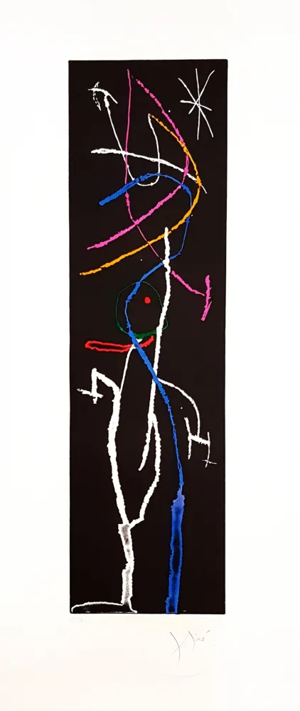 版画 Miró - La nuit étroite