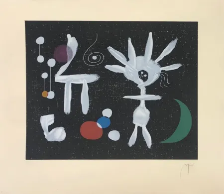 蚀刻飞尘法 Miró - La pluie matinale au clair de lune 