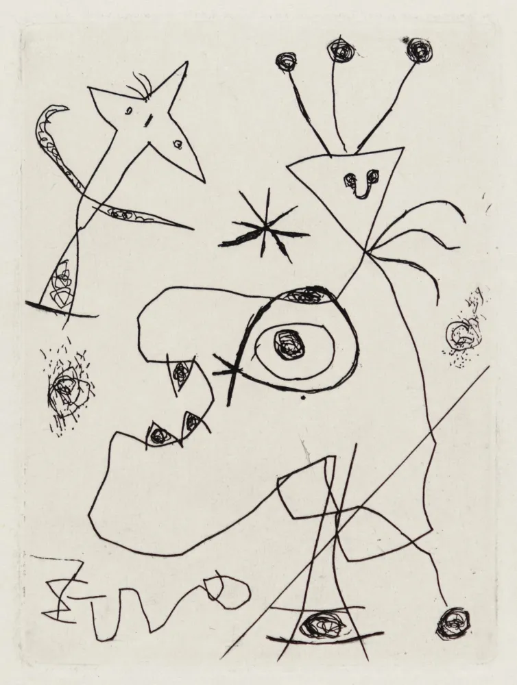版画 Miró - L'Aigrette