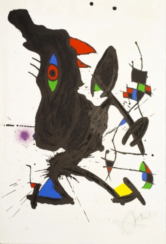 石版画 Miró - Le Corbeau Vizir