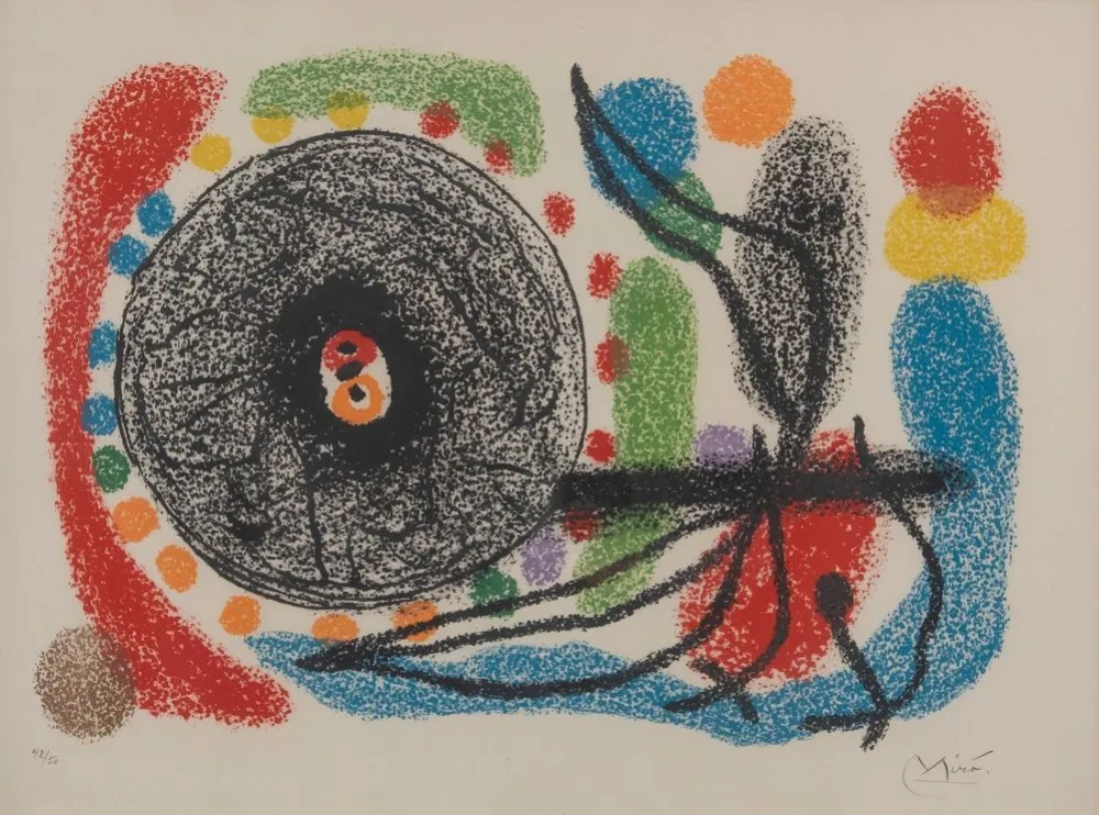 石版画 Miró - Le Lezard aux plumes d'or