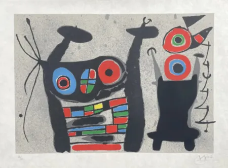 石版画 Miró - Le Lezard aux Plumes D'or