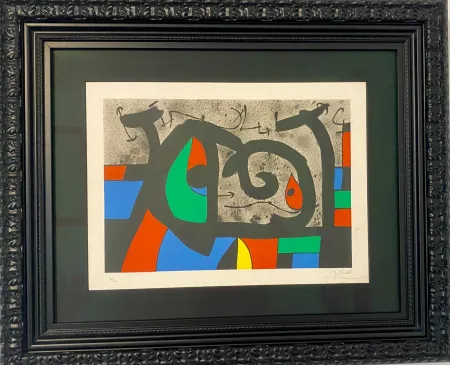 石版画 Miró - Le lezard aux plumes d´or