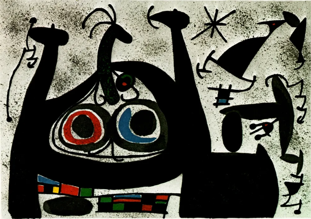 石版画 Miró -  Le Lezard aux plumes d’or - Arc-en-ciel  - (Maeght 818)