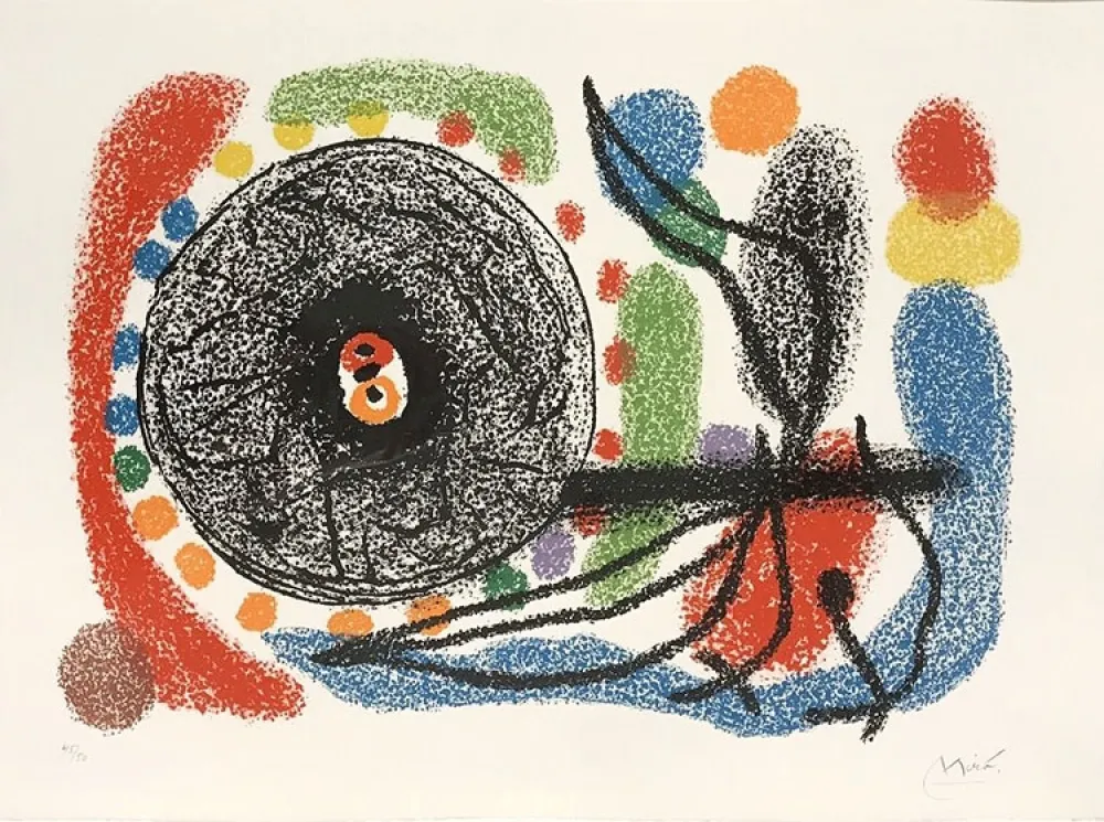 石版画 Miró - Le Lezard aux plumes d’or (The Lizard with Golden Feathers), Pl. 10