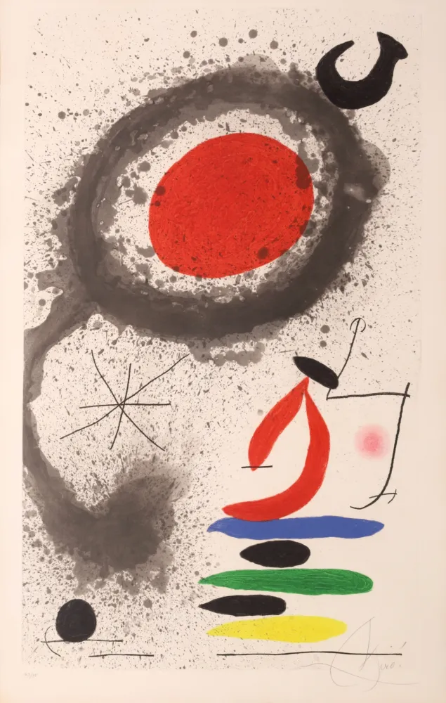 金刚砂版画 Miró - Le Soleil Embouillante