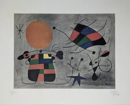石版画 Miró - Le Sourire des Ailes Flamboyantes 
