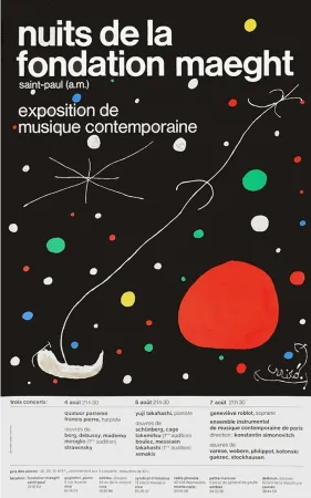 海报 Miró - LES NUITS DE LA FONDATION MAEGHT (1967). Affiche originale
