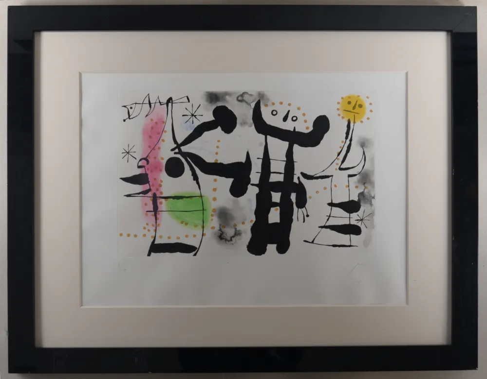 版画 Miró - Les Philosophes II, 1958 - Hand-signed (Framed)
