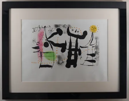 版画 Miró - Les Philosophes II, 1958 - Hand-signed (Framed)