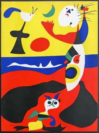 石版画 Miró - L'ÉTÉ. Lithographie surréaliste, signée dans la composition  (1938)