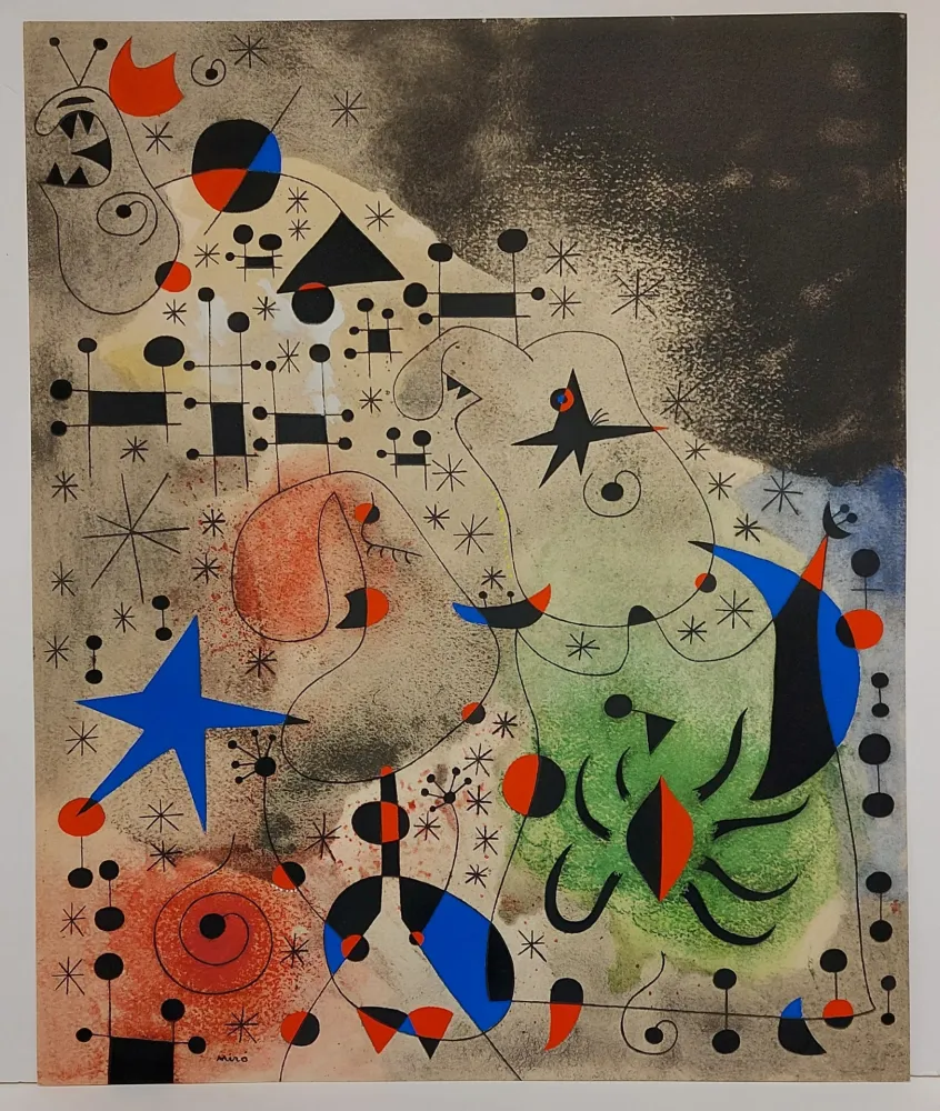 镂版印刷 Miró - L'oiseau migrateur (Constellations) 