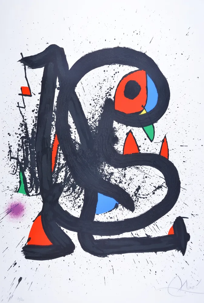 石版画 Miró - Mangeur de foudre I 