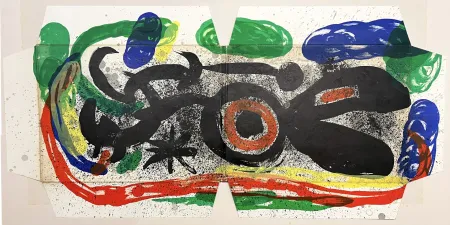 石版画 Miró - Œuvre Gravé et Lithographié. UNE LITHOGRAPHIE ORIGINALE EN COULEURS (1969)