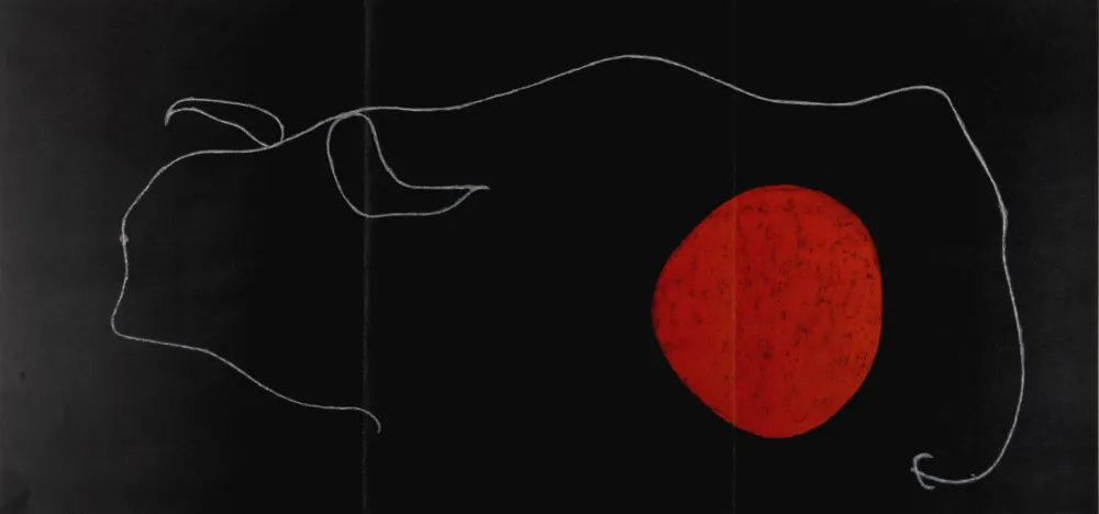 石版画 Miró - Oiseau devant le Soleil, 1961