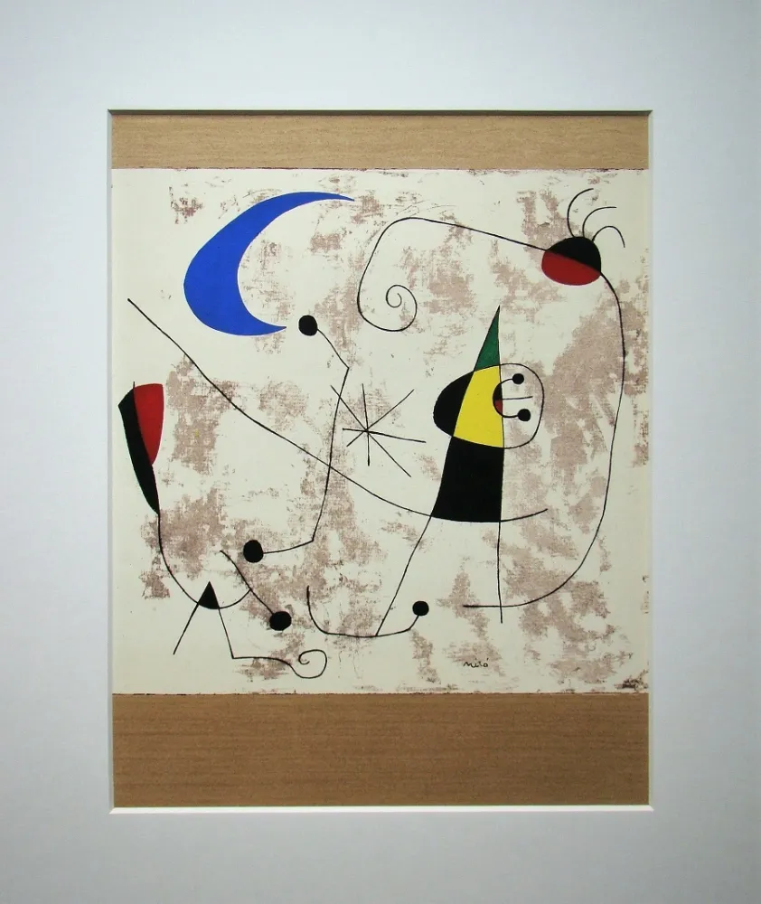 镂版印刷 Miró - Personnage dans la nuit