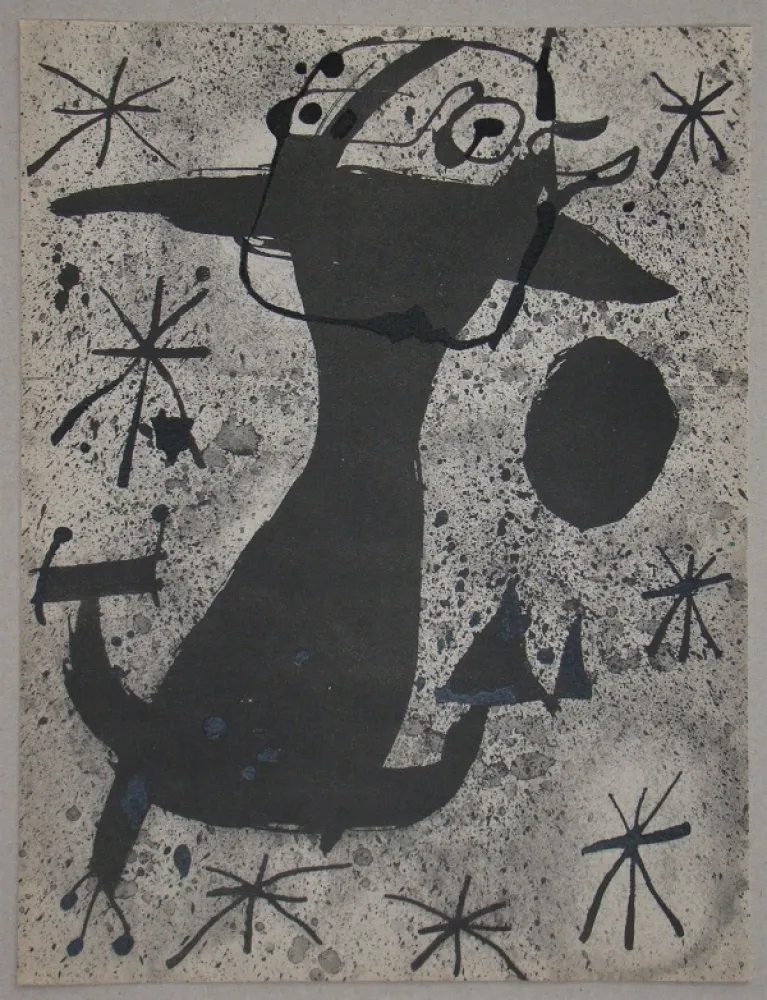 镂版印刷 Miró - Personnage dans la nuit