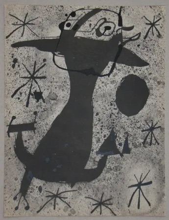 镂版印刷 Miró - Personnage dans la nuit