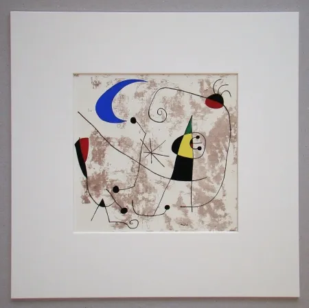 镂版印刷 Miró - Personnage dans la nuit