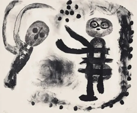 石版画 Miró - Petite fille au bois