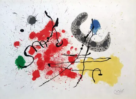 石版画 Miró - Plate 10 from Le Lezard aux Plumes d'or