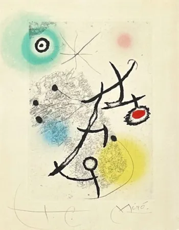 版画 Miró - Ponts suspendus