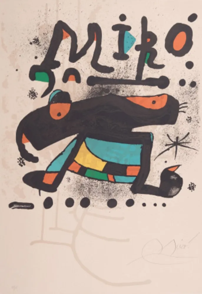石版画 Miró - Poster for the exhibition '100 sculptures'