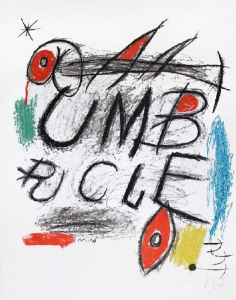 石版画 Miró - Poster for the film ‘Umbracle,’ 1973